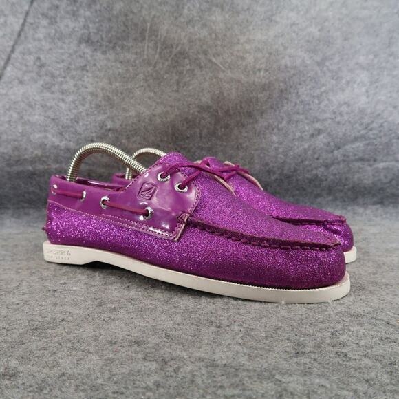 Sperry Boat Shoes Youth 6 Slip On Moc Toe Top Sider Authentic Original Purple - Picture 2 of 14
